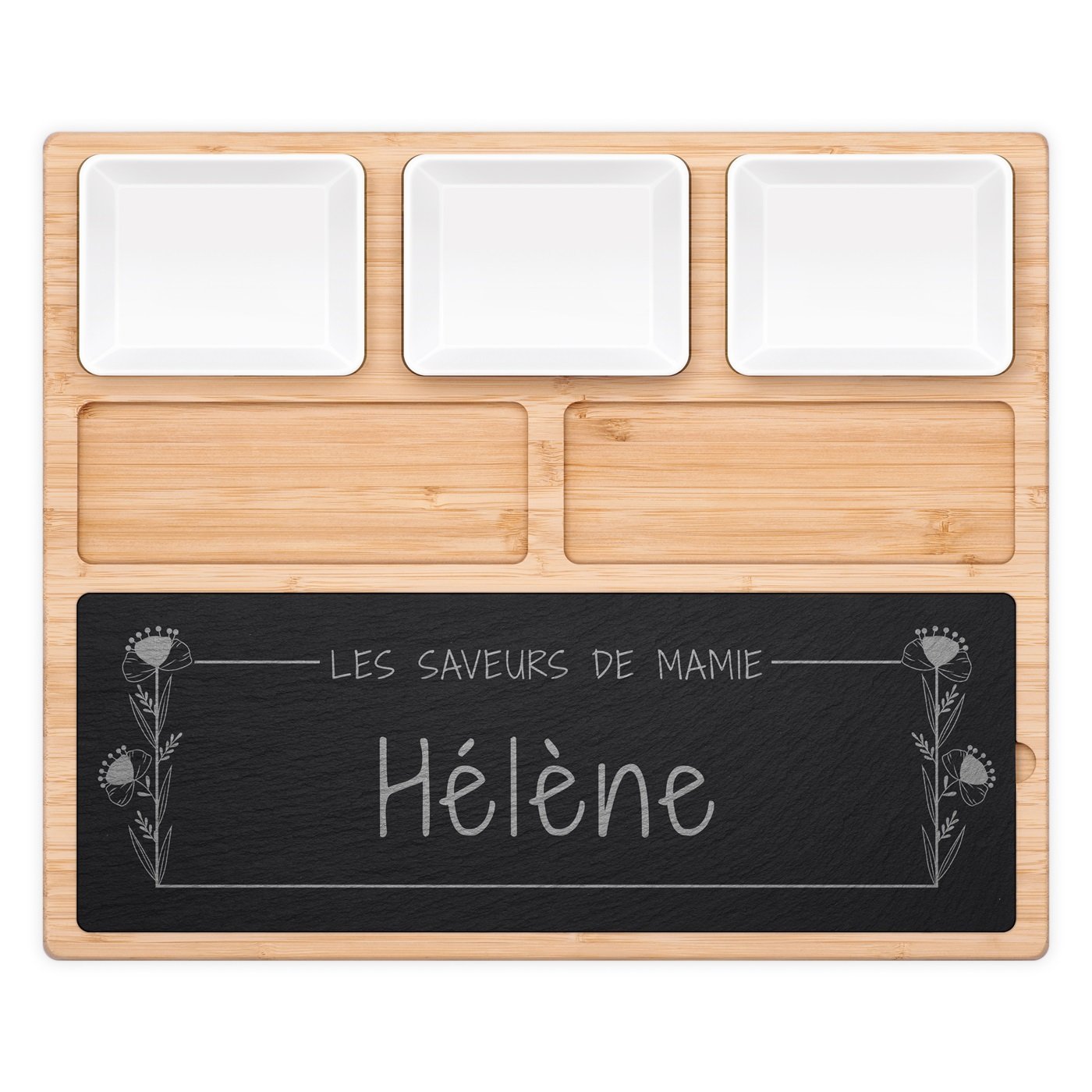 Plateau à fromage avec pierre gravée pour la fête des grands-mères