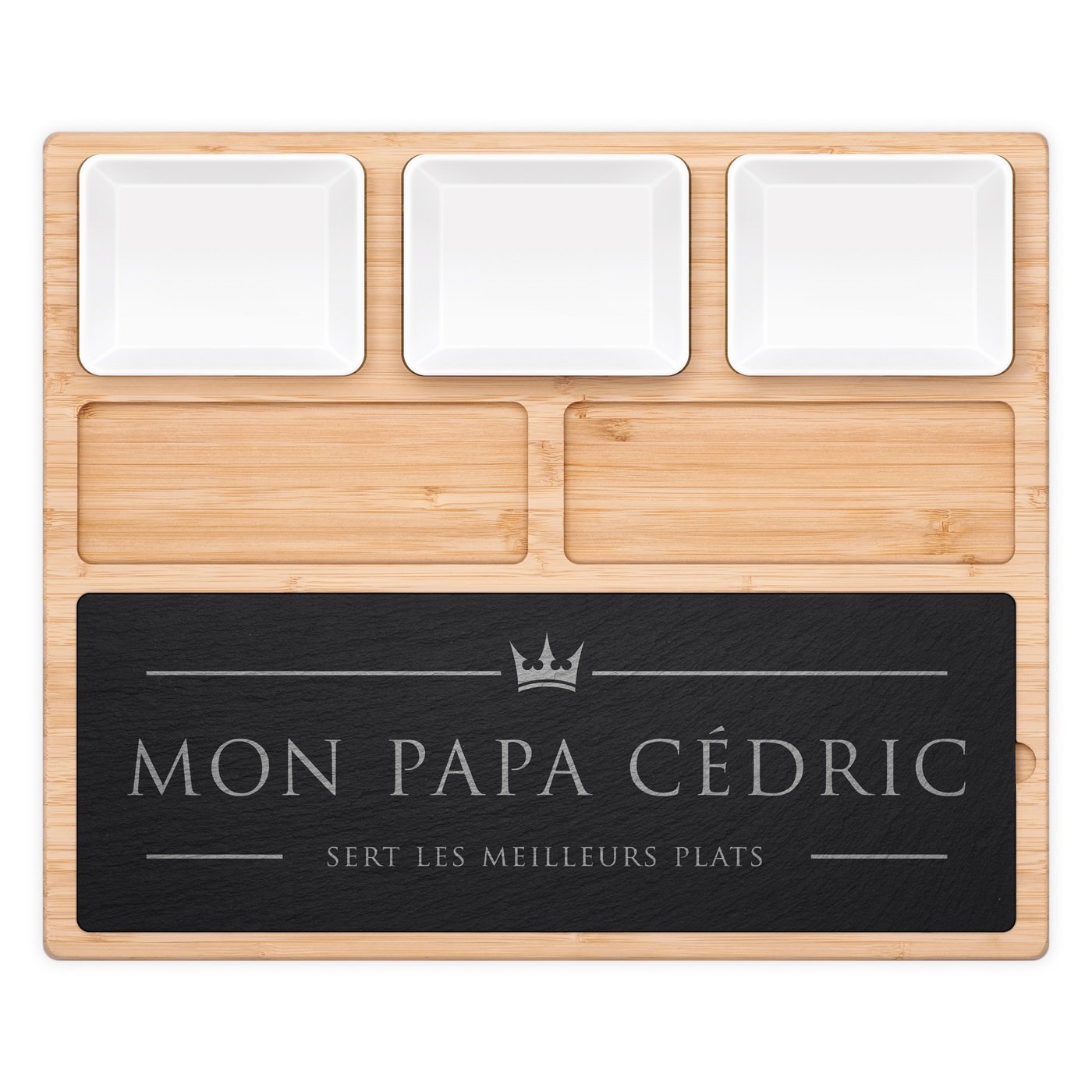 Plateau à fromage avec pierre gravée pour la fête des pères