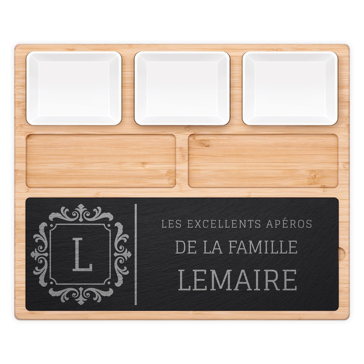 Plateau à fromage avec pierre gravée pour un couple pour une crémaillère