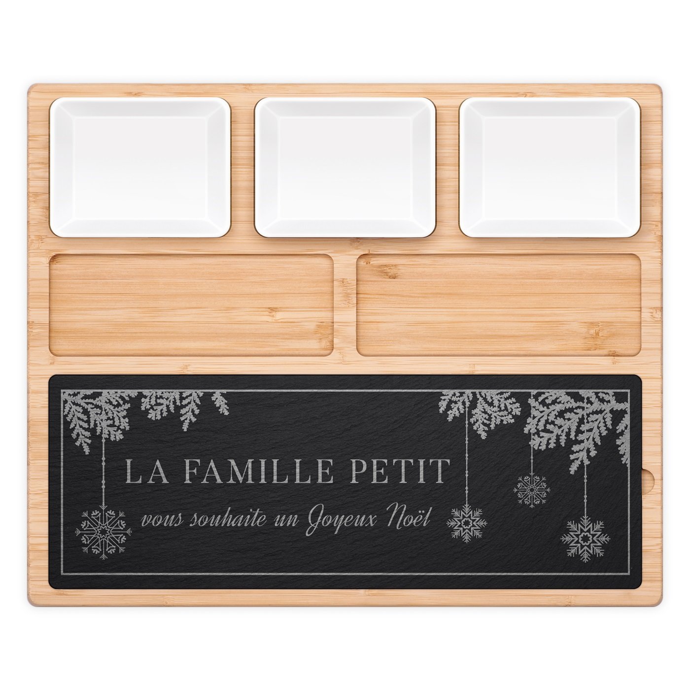 Plateau à fromage avec pierre personnalisée pour parents pour Noël