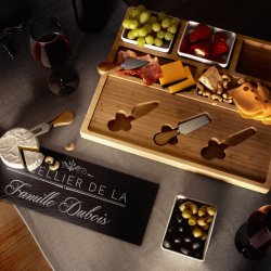 Plateau à fromage avec pierre personnalisée pour parents pour l'anniversaire de mariage