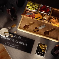 Plateau à fromage avec pierre gravée pour l'anniversaire de papa