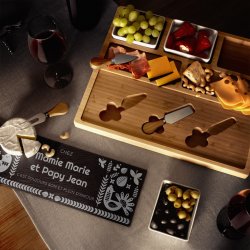 Plateau à fromage avec pierre personnalisée pour l'anniversaire de mariage de papy et mamie