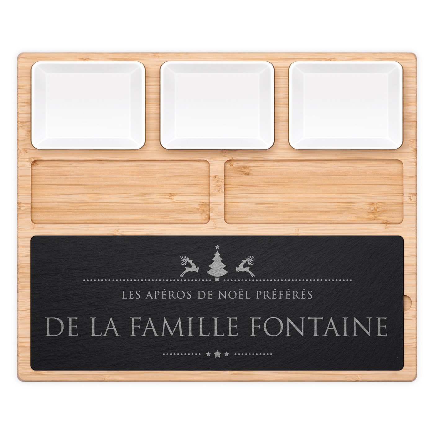 Plateau à fromage avec pierre personnalisée pour des amis pour Noël