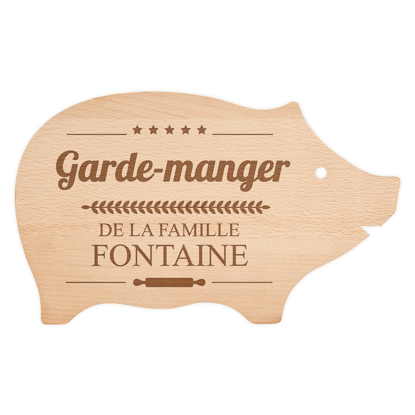Planche à découper en forme de cochon personnalisée pour un couple pour mariage