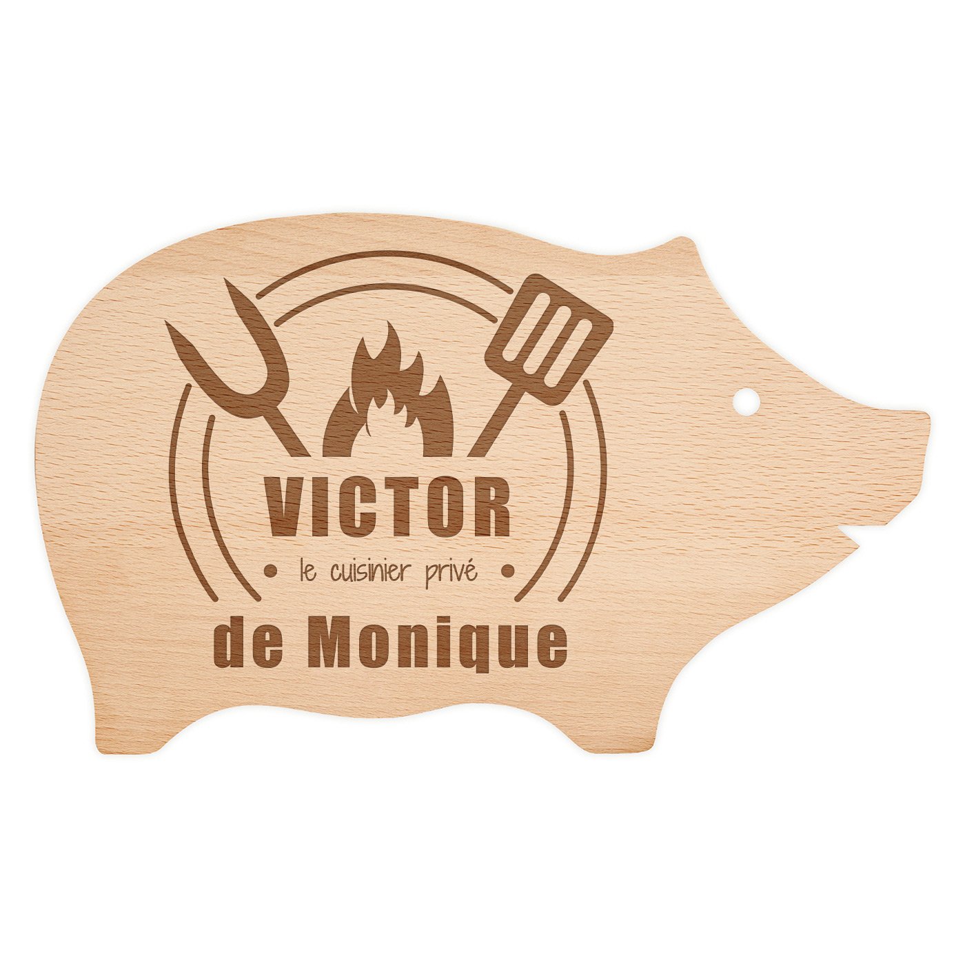 Planche à découper en forme de cochon personnalisée pour un homme pour la Saint-Valentin