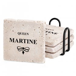 Set de sous-verres en pierre avec impression pour l'anniversaire d'une copine