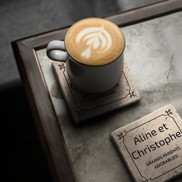 Set de sous-verres en pierre avec impression pour des grands-parents