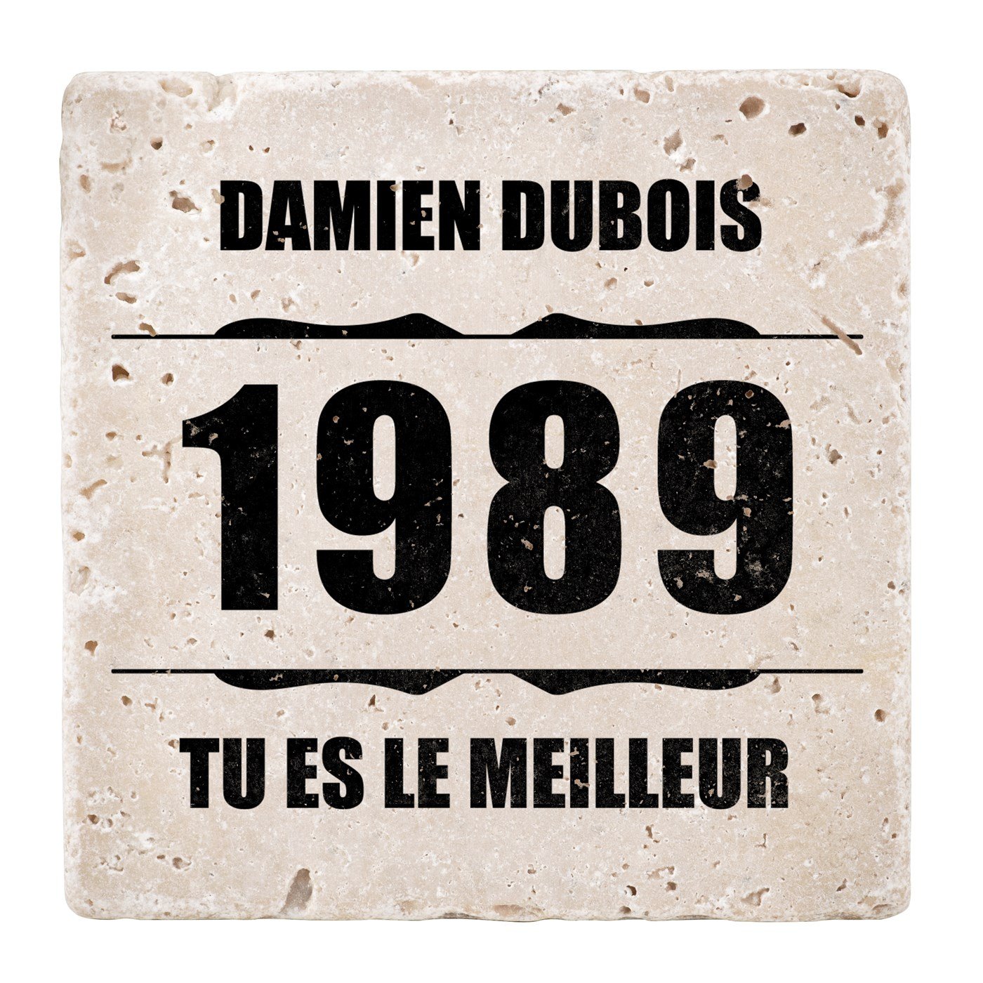Set de sous-verres en pierre personnalisé pour l'anniversaire d'un copain