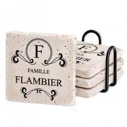 Set de sous-verres en pierre avec impression pour des amis pour une crémaillère