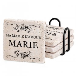 Set de sous-verres en pierre personnalisé pour la fête des grands-mères