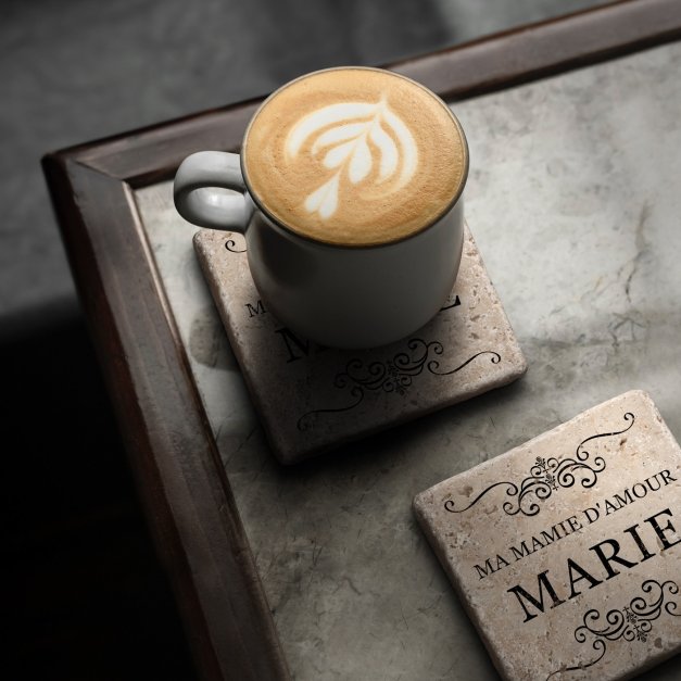 Set de sous-verres en pierre personnalisé pour la fête des grands-mères