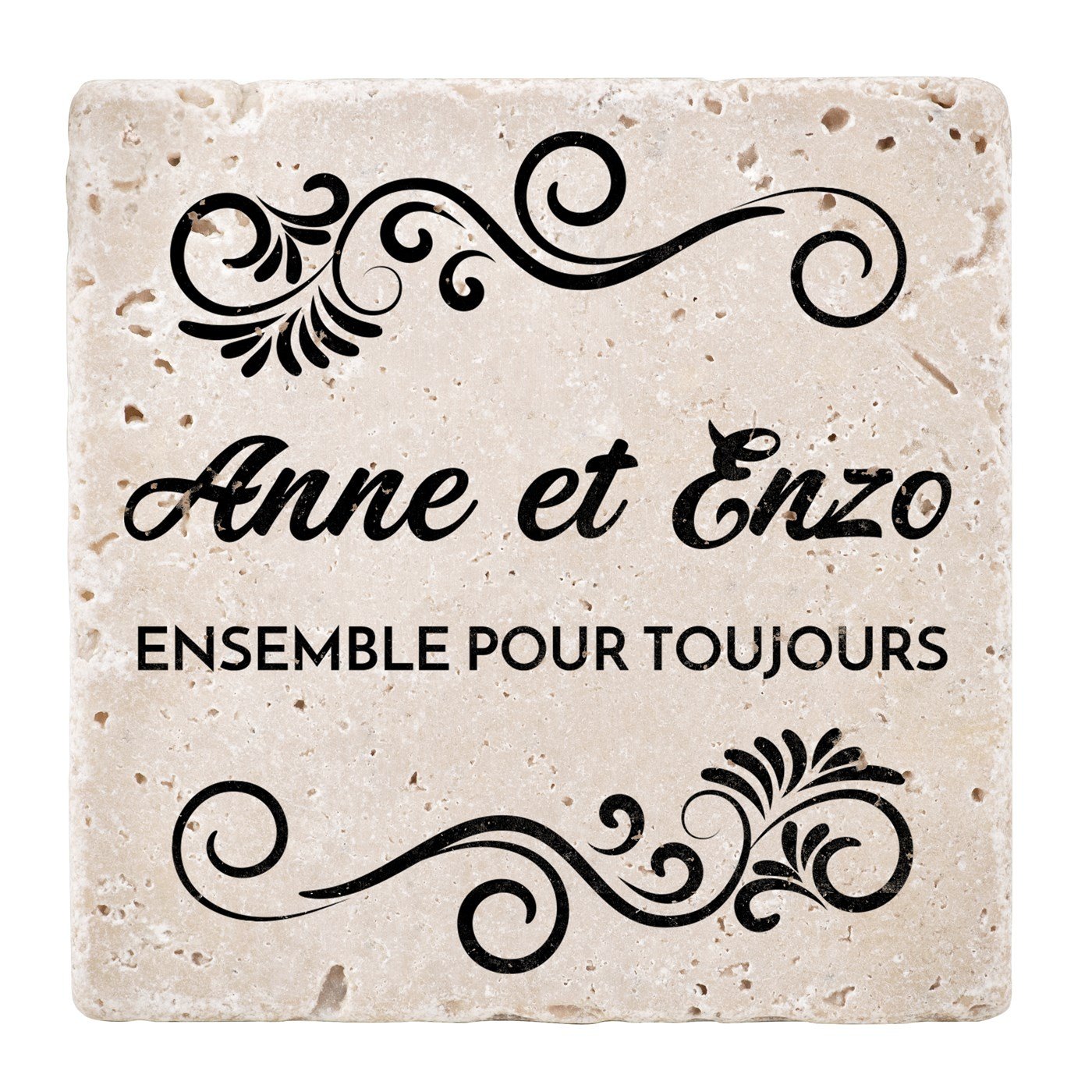 Set de sous-verres en pierre personnalisé pour un couple pour mariage