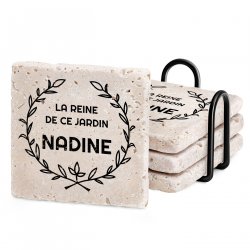 Set de sous-verres en pierre personnalisé pour l'anniversaire d'une femme
