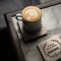 Set de sous-verres en pierre personnalisé pour l'anniversaire d'une femme