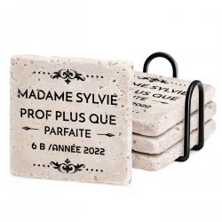 Set de sous-verres en pierre personnalisé pour remerciement prof
