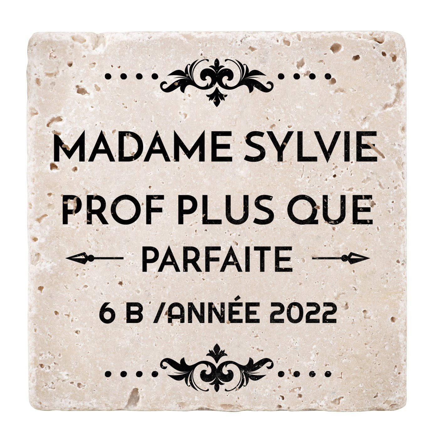 Set de sous-verres en pierre personnalisé pour remerciement prof