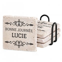 Set de sous-verres en pierre personnalisé pour une femme pour l'anniversaire de mariage