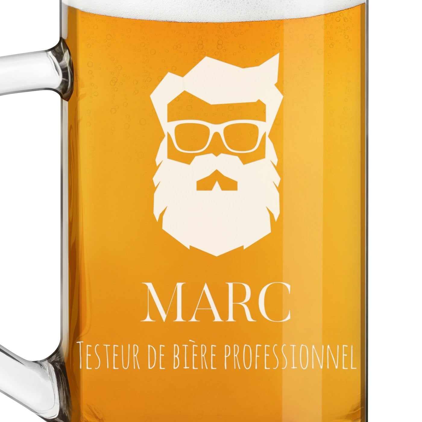 Chope à bière Geometric avec gravure pour homme testeur de bière