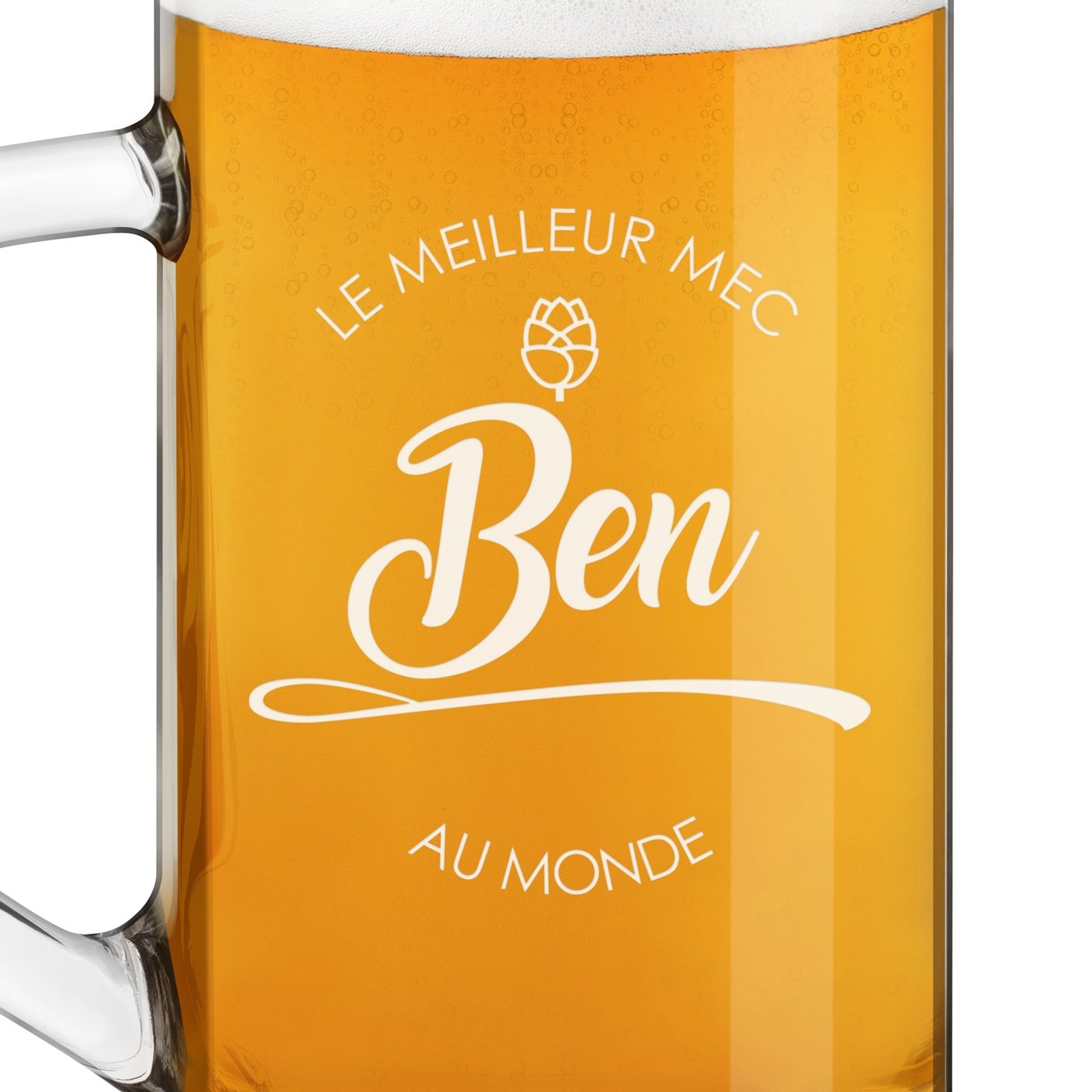 Chope à bière Geometric avec gravure pour proche pour le meilleur mec