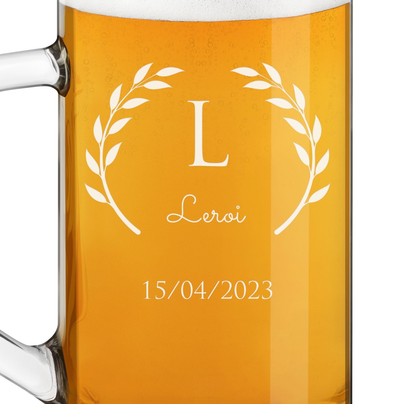 Chope à bière Geometric avec gravure pour homme pour anniversaire