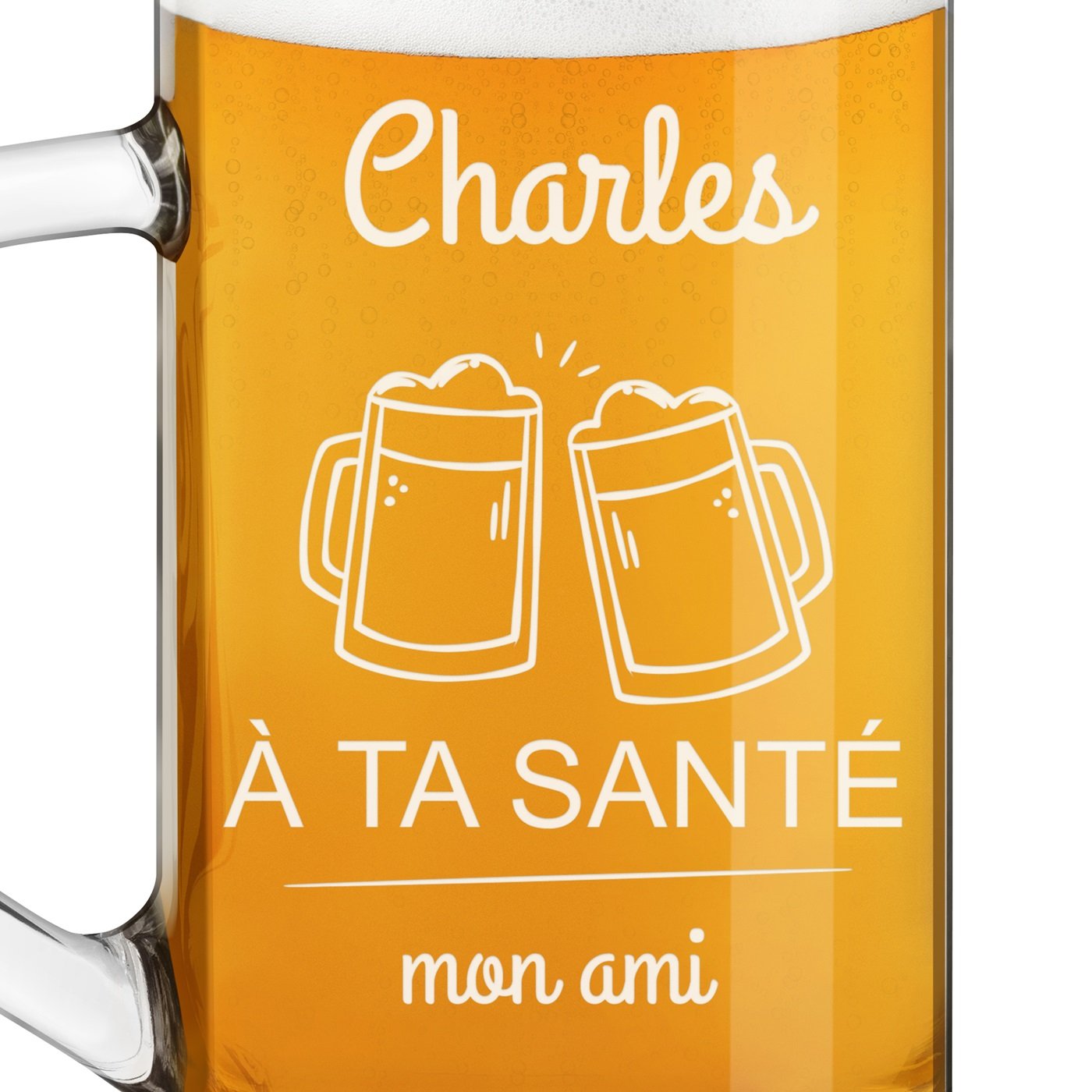 Chope à bière Geometric avec gravure pour fan de bière