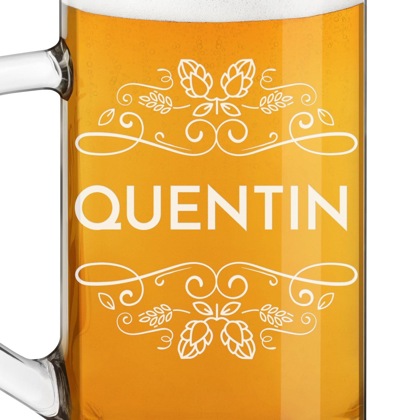 Chope à bière Geometric avec gravure pour un ami pour son anniversaire