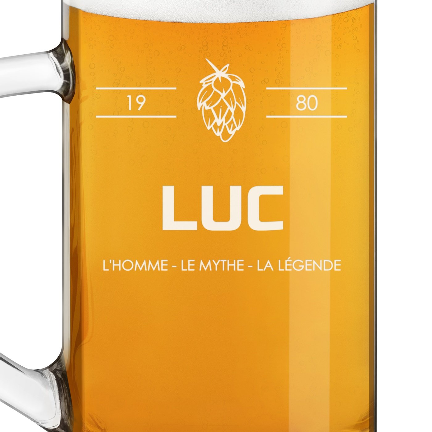 Chope à bière Geometric avec gravure pour homme mythe légende