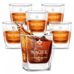 6 verres à whisky avec gravure pour un bon millésime