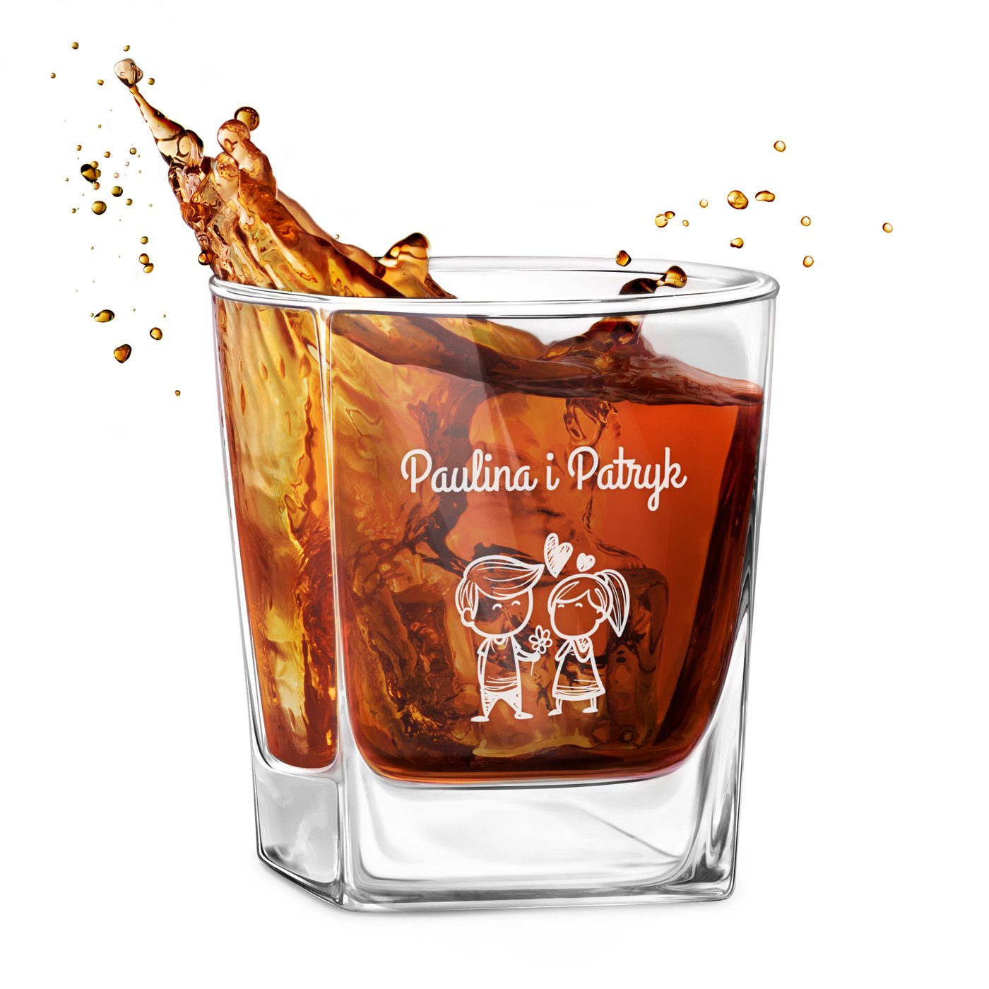 Verre à whisky avec gravure pour des amoureux pour la Saint-Valentin