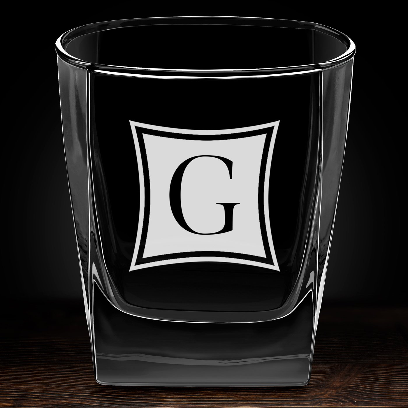 Verre à whisky avec gravure pour lui avec une initiale