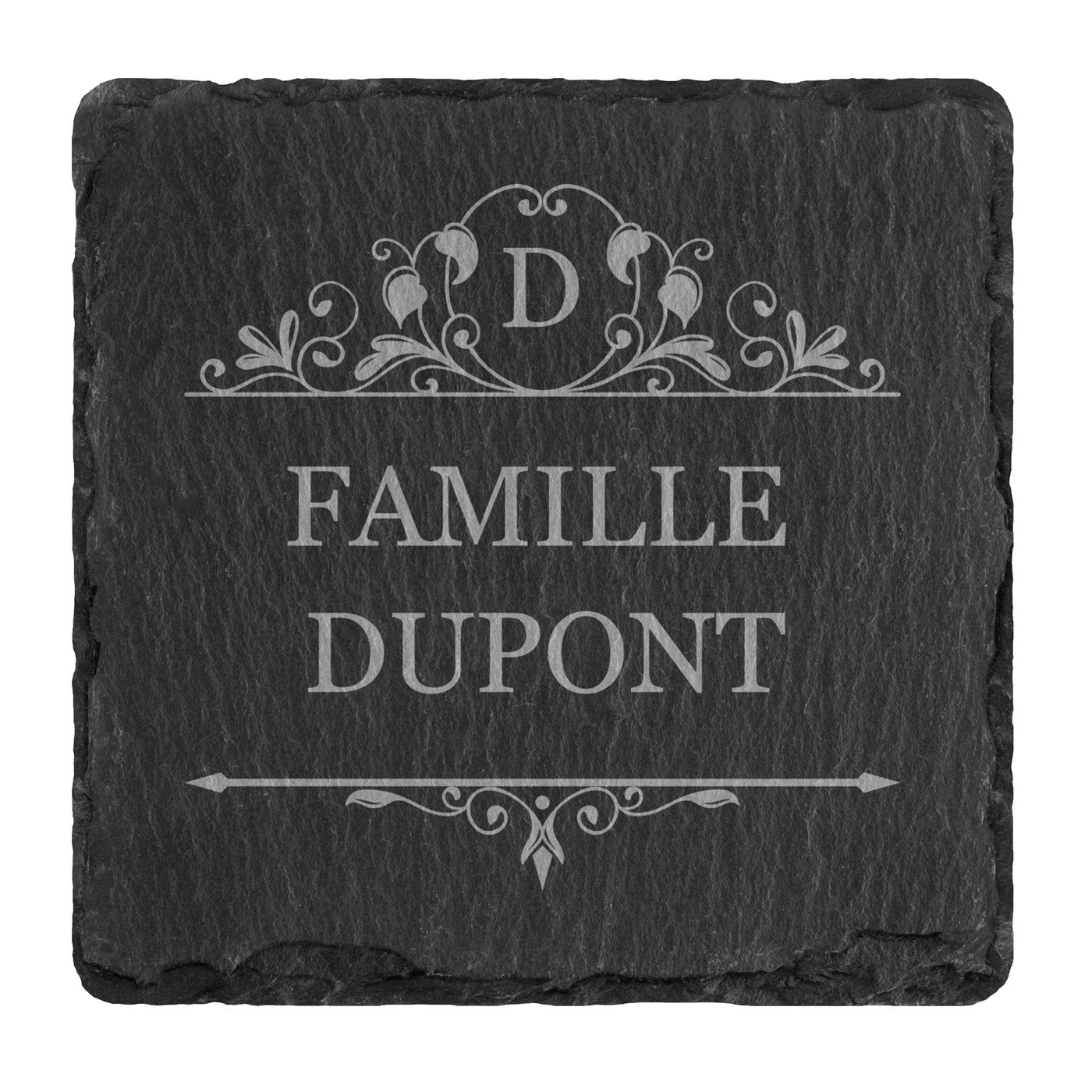 Ensemble de dessous de verres en ardoise avec gravure pour un couple pour une crémaillère