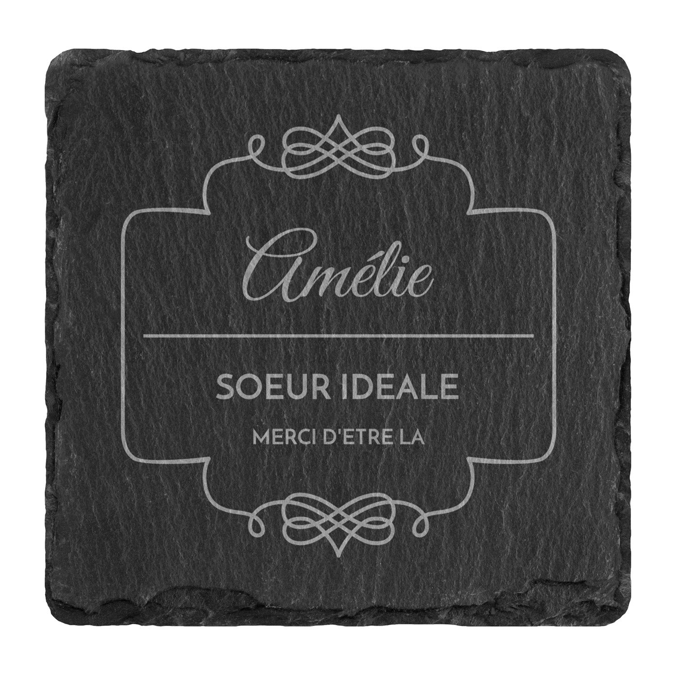 Ensemble de dessous de verres en ardoise personnalisé pour l'anniversaire d'une sœur