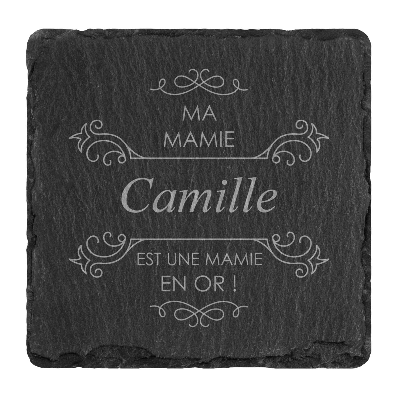 Ensemble de dessous de verres en ardoise personnalisé pour la fête des grands-mères