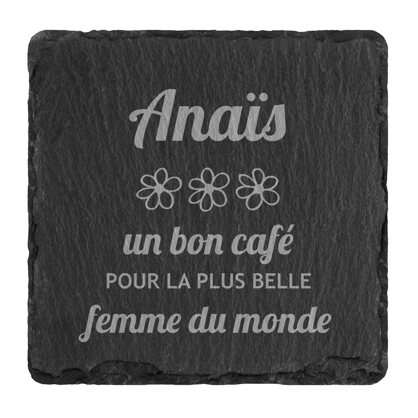 Ensemble de dessous de verres en ardoise avec gravure pour la fête de la femme