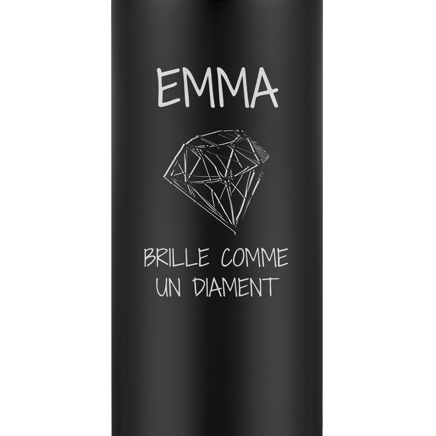 Mug de voyage noir personnalisé avec un affichage LED pour une femme pour la Saint-Valentin