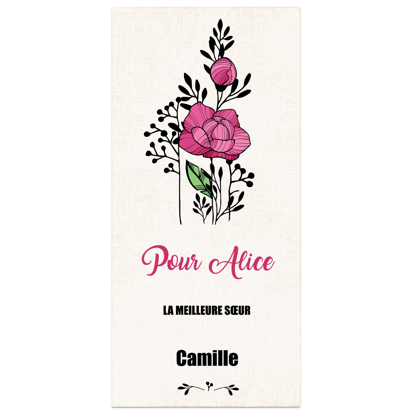 Rose éternelle en cristal + coffret avec impression pour remercier la témoin de mariage