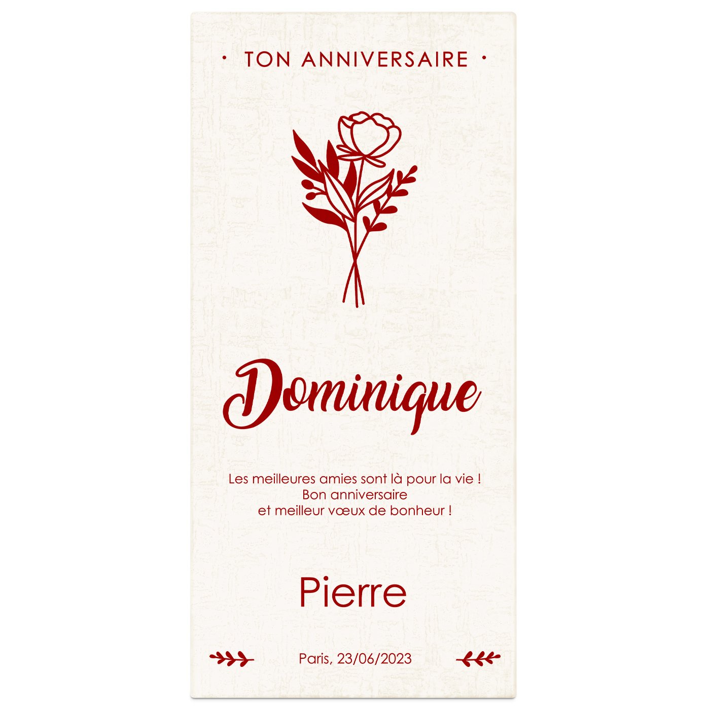 Rose éternelle en cristal + coffret avec impression pour une femme pour anniversaire