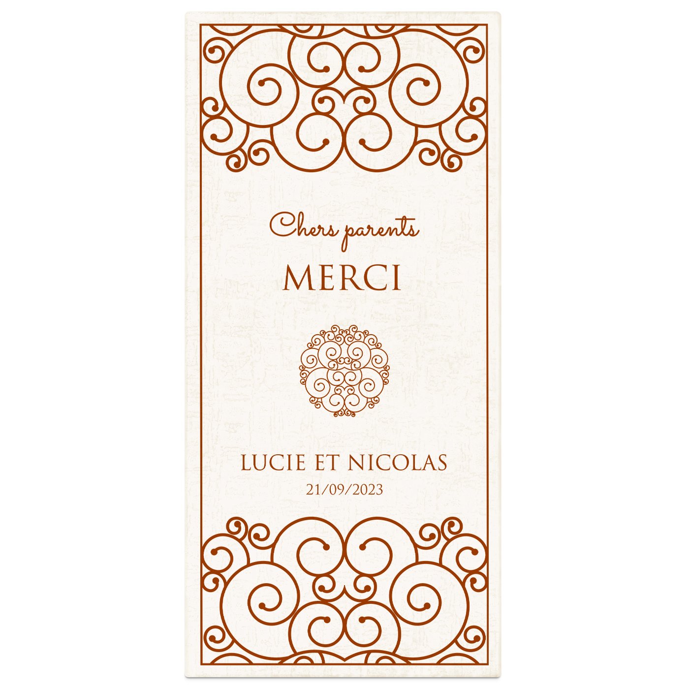 Rose éternelle en cristal + coffret avec impression pour parents remerciement de mariage