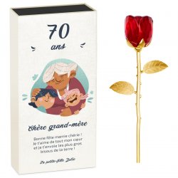 Rose éternelle en cristal + coffret avec impression pour mamie pour ses 70 ans