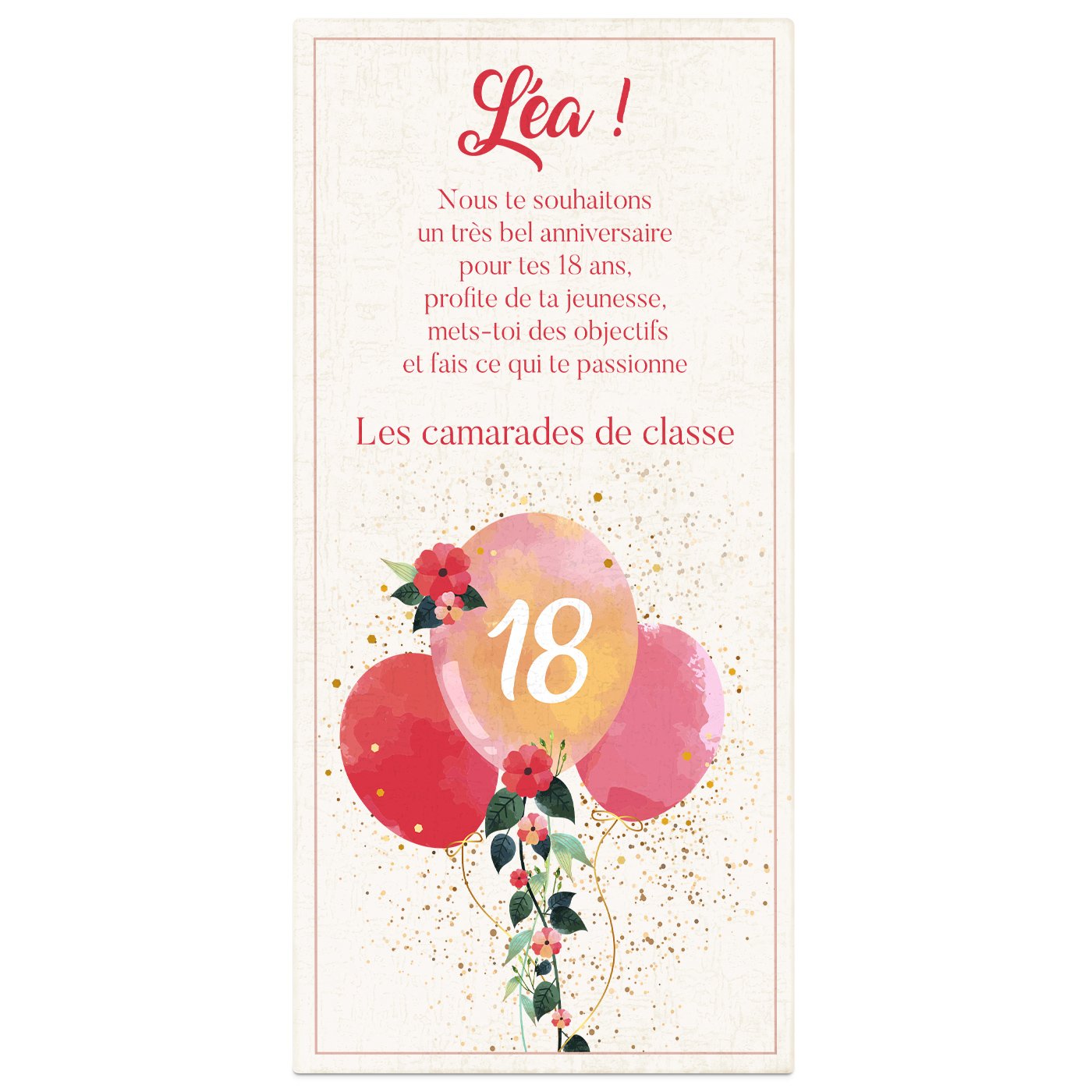 Rose éternelle en cristal + coffret avec impression pour un amie pour ses 18 ans