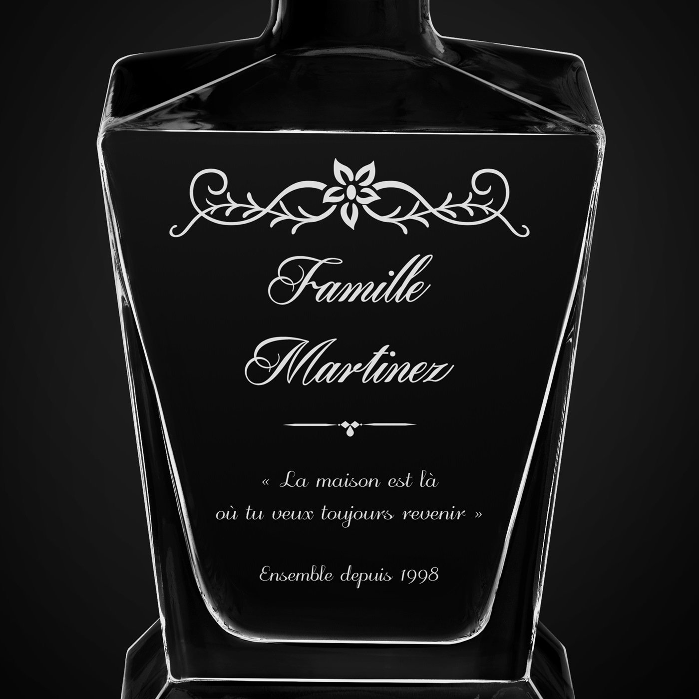 Carafe à whisky Pyramid avec gravure pour couple