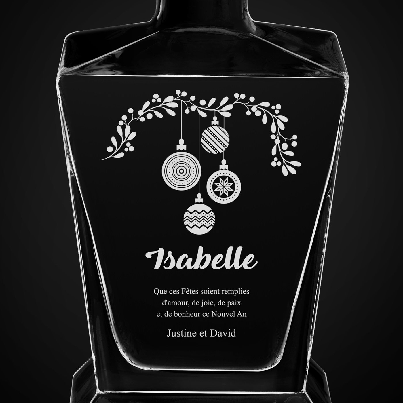 Carafe à whisky Pyramid avec gravure pour femme pour fêtes de fin d'année