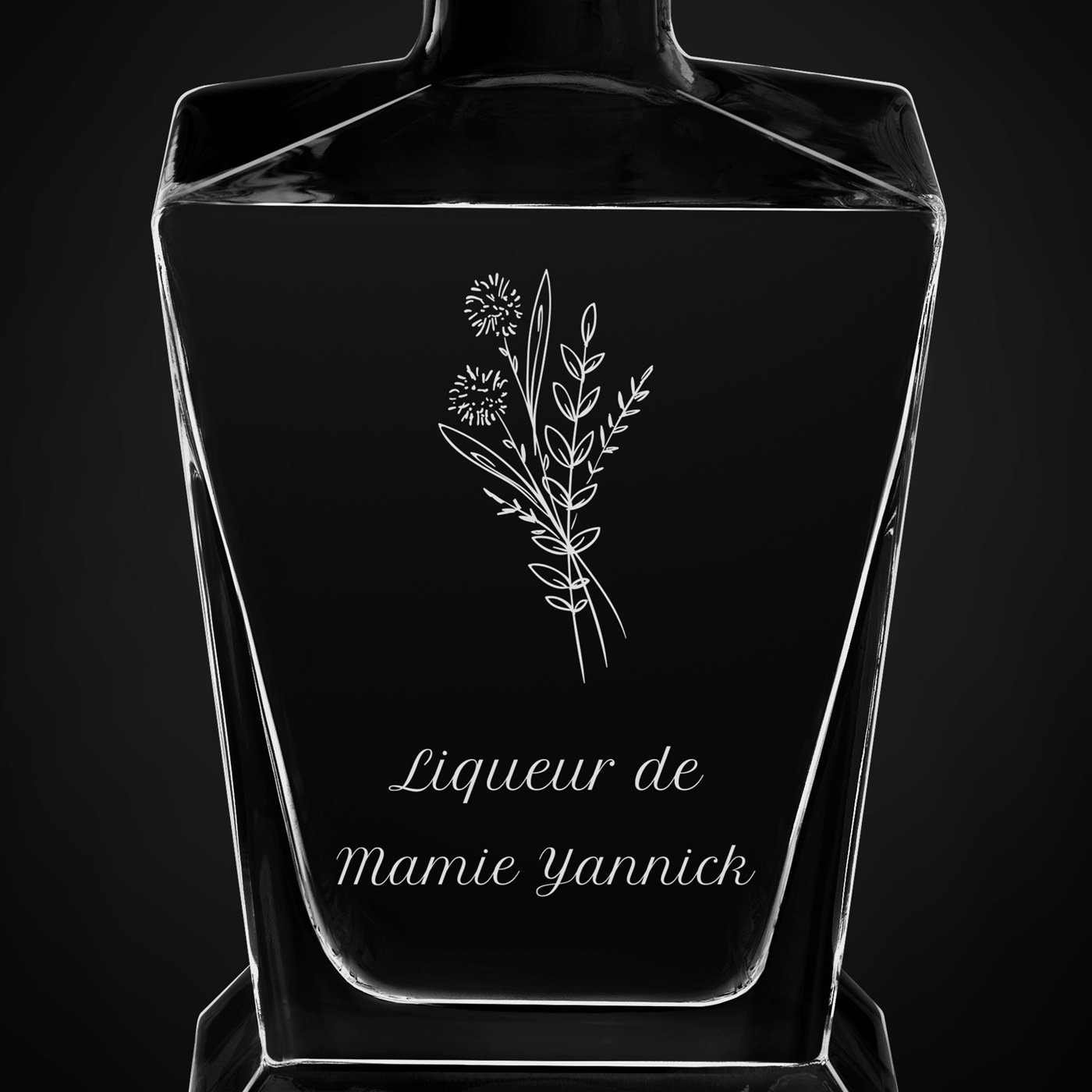 Carafe à whisky Pyramid avec gravure pour grand-mère