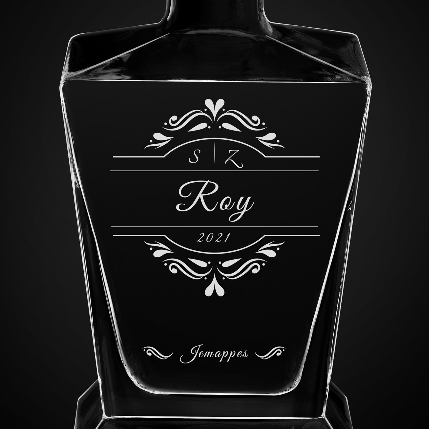 Carafe à whisky Pyramid avec gravure pour époux