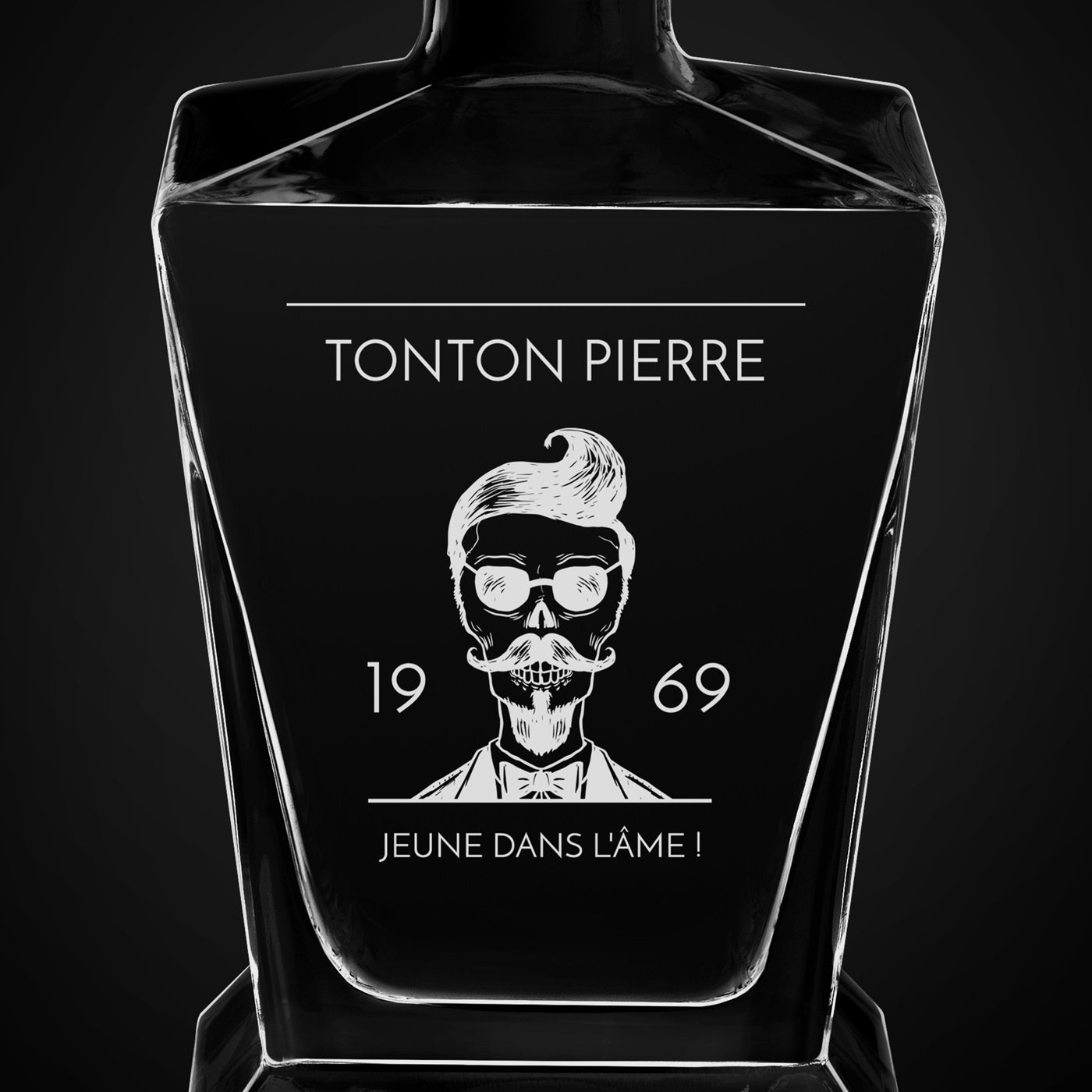 Carafe à whisky Pyramid avec gravure pour tonton