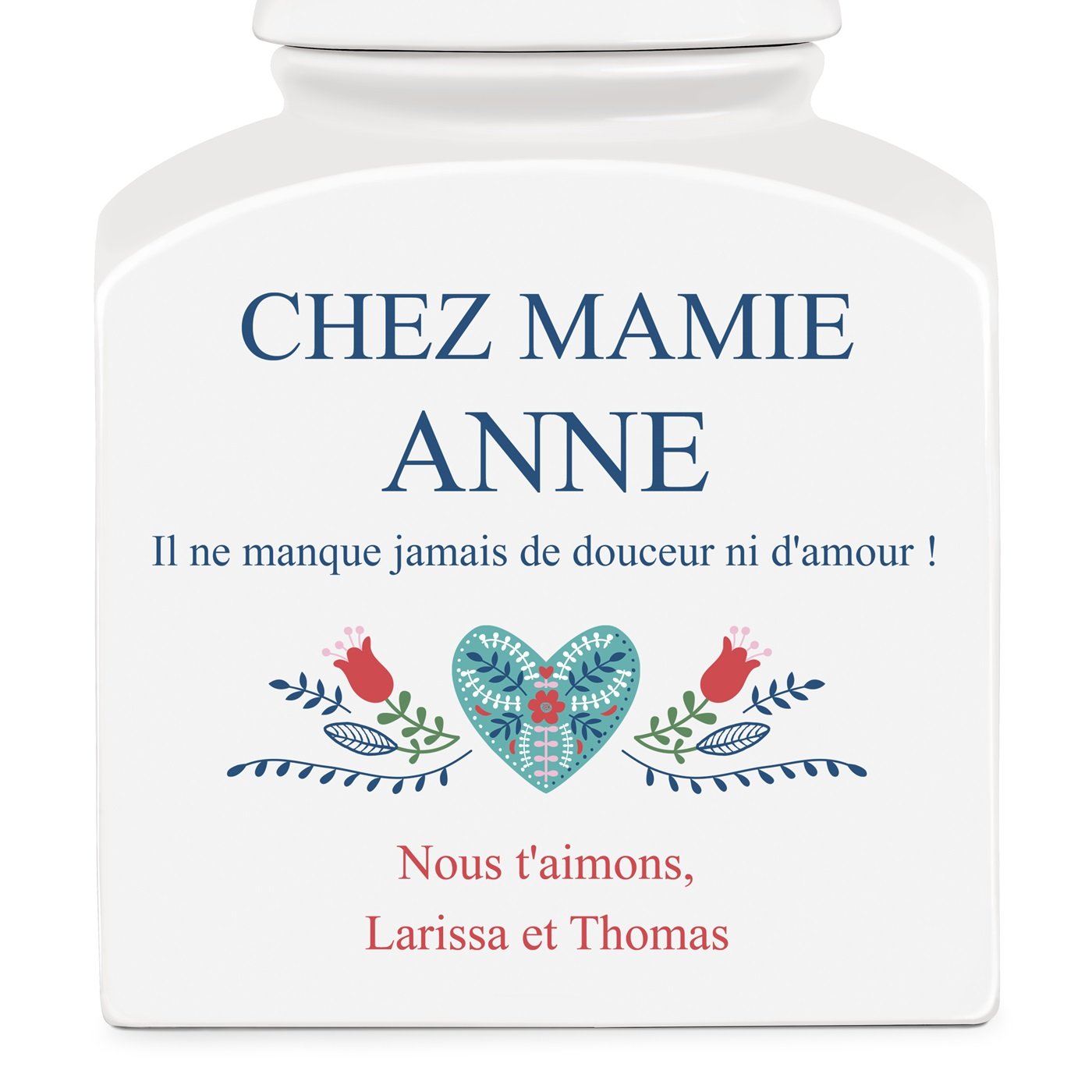 Pot à biscuit en céramique personnalisé pour grand-mère