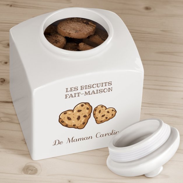 Pot à biscuits en céramique personnalisé pour maman