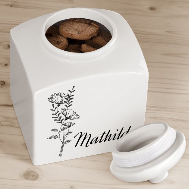 Pot à biscuits en céramique personnalisé pour elle