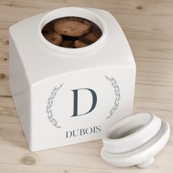 Pot à biscuits en céramique personnalisé comme un cadeau de mariage